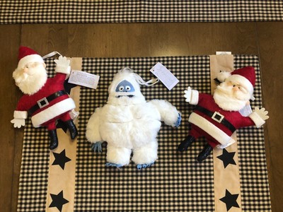 NEW-Lot of 3-Pottery Barn Kids Rudolph Light Up Ornaments-Santa & Bumble