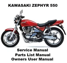 KAWASAKI ZEPHYR 550 Owners Workshop Service Repair Parts Manual PDF Files ZR550