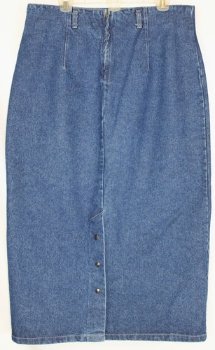 St. Johns Bay Womens 16 Thick Denim Back Zipper Maxi Skirt w/ Beltloops - Picture 3 of 5