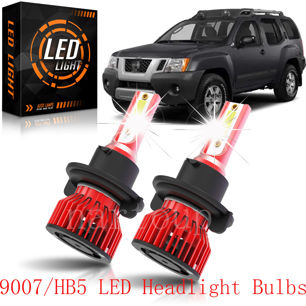 2x 9007 HB5 LED Headlight Bulbs 6000K White for Nissan Xterra 2000-2015