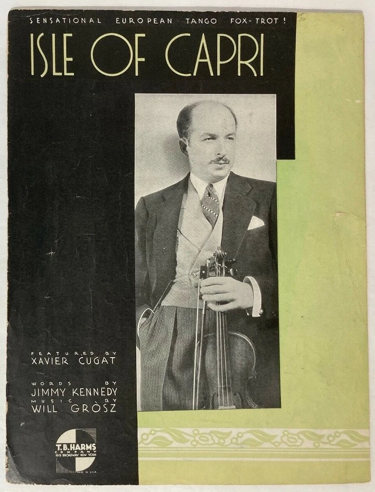 1934 ISLE OF CAPRI Vintage Sheet Music by Grosz, Kennedy XAVIER CUGAT - Image 2 of 4