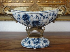 Prunkschale Porzellan Bronze Schale Schw&auml;ne Zierschale Luxus Antik Jugendstil