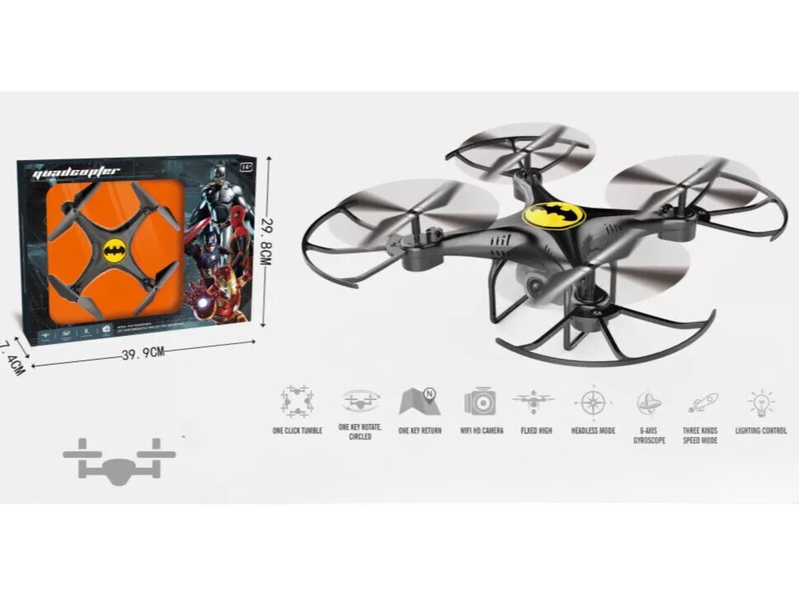 Batman 2.4G Gyroscope RC Drone Quadcopter Toys Drone Helicopter for Kids