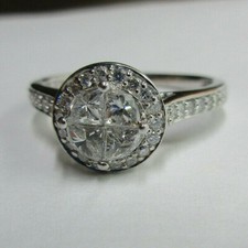 14K White Gold Diamond Engagement Ring Diamond 1.00 Carat F-VS2 Value 6,500