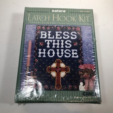 CARON Natura Art Latch Hook Rug Kit BLESS THIS HOUSE R891 20"x27"