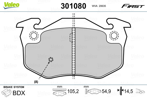 Valeo 301080 Bremsbelagsatz, Scheibenbremsen FüR Renault-image