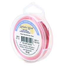 18 Gauge Rose Artistic Wire Tarnish Resistant Pink Silver Plated Wire 20ft