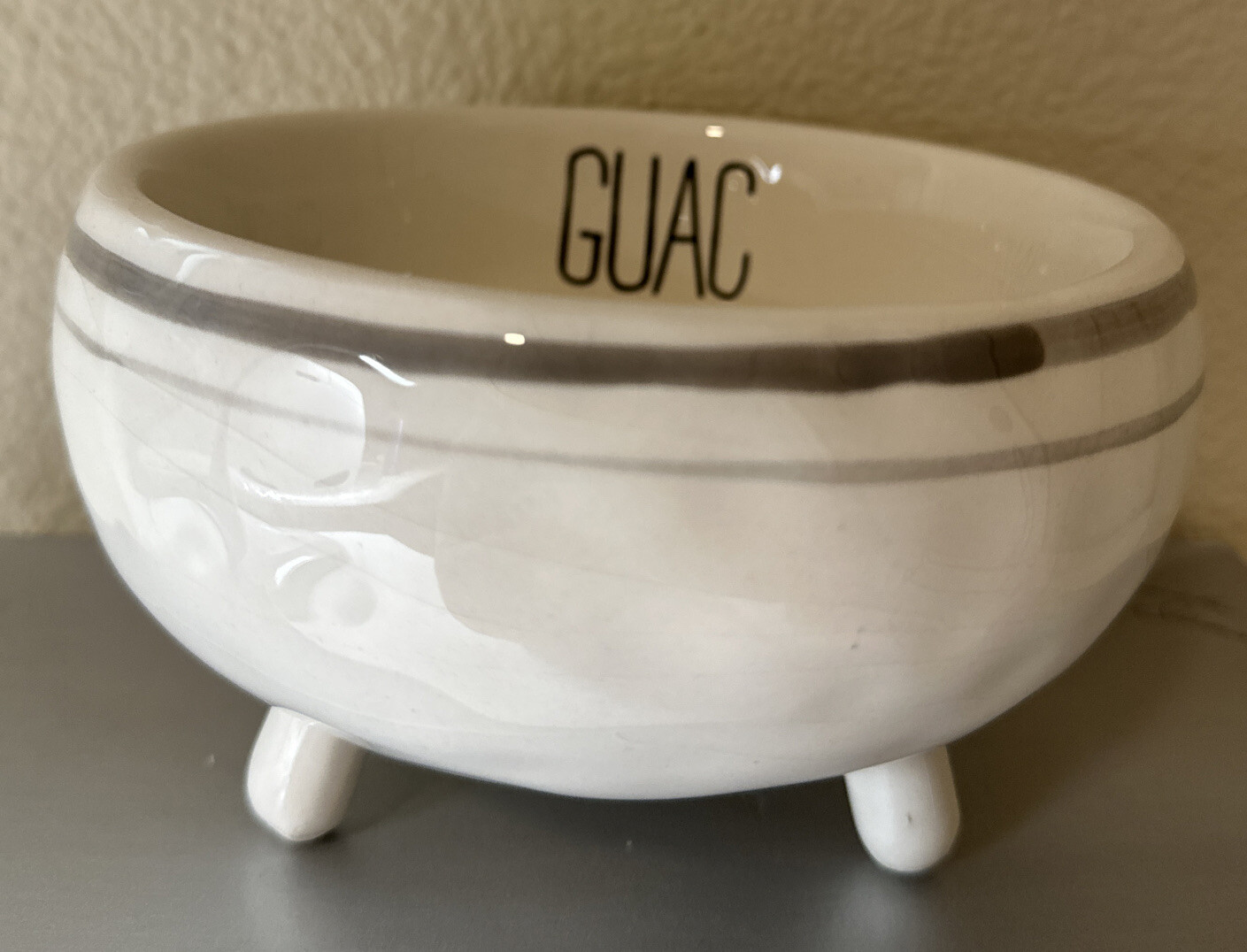 Mud Pie Guacamole Serving Dish 'guac’ Footed Bowl eBay