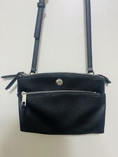 Nine West Black Faux Leather Crossbody Shoulder Bag Adjustable Small Purse