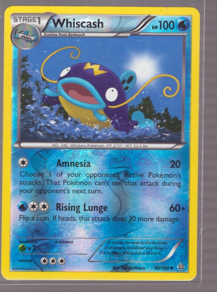 Whiscash - XY - Primal Clash (PRC) 40/160 / Uncommon Reverse Holofoil 2015