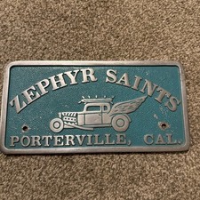 Vtg Koehler Foundry Car Club Plaque Zephyr Saints Porterville Ca Winged Hot Rod Vtg Koehler Foundry Car Club Plaque Zephyr Saints Porterville Ca Winged Hot Rod