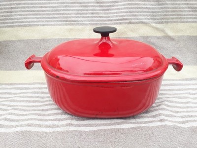 COCOTTE LE CREUSET Enzo MARI LA MAMA 25 Vintage Teller Auflaufform Gusseisen Emaille 