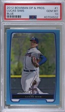 2012 Bowman Draft Draft Picks Blue 247/500 Lucas Sims #BDPP1 PSA 10 GEM MT g6p