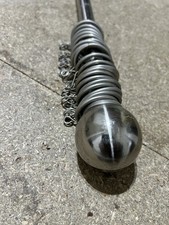 Chrome Extendable Curtain Pole With Finials And Fixings