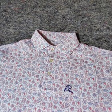 Rhoback Men  s Performance Polo Size S  American Icon  Short Sleeve Golf Print