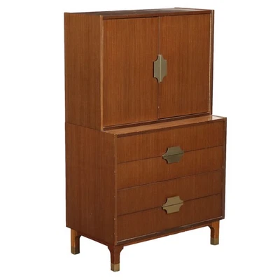 Vintage Möbel der 60er Jahre Messing Exotisches Holz Furniert - Bild 1 von 4