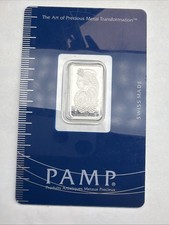 Platinum 5 Grams .9995 Fine Suisse Pamp Lady Fortuna Sealed Swiss Bar# C007161 2805.47 per troy oz