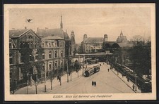 Food, View of Station and Trading Yard, Tram, Postcard 1917