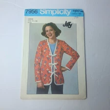 Vintage 70s Simplicity 7956 Jiffy Jacket Pattern Sz 18-20 Boho Tie Front Retro