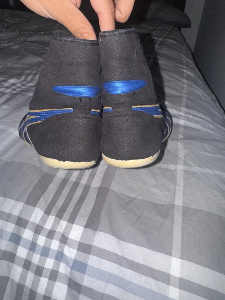 ASICS Wrestling Shoes EX-EO / Blue/Gold/Shoelace White TWR900 successor USA6.5 - Image 2 of 4