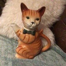 Vintage  Tony Wood  Staffordshire novelty  Ginger Cat Teapot 