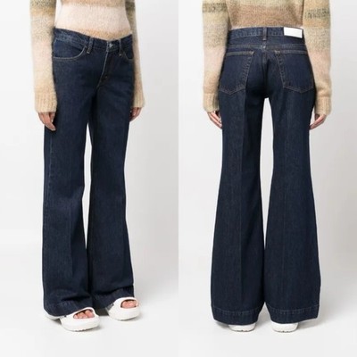 NWOT Re/Done Women s 70s Low Rise Flare Jeans Organic Cotton Heritage Rinse 27