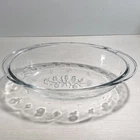 Vtg Anchor Hocking Savannah Floral Oval Casserole Glass Baking Dish 13" L X 3" T