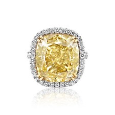 Addisyn 21 Carat Fancy Brownish Greenish Yellow SI1 Cushion Cut Diamond Ring