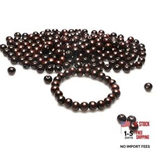300pcs 10mm Dark Brown Round Wood Beads Wooden Loose Beads for Dark Brown, 300P