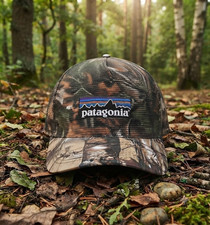 Patagonia Embroidered Mesh Trucker Hat, Adjustable Snapback Cap