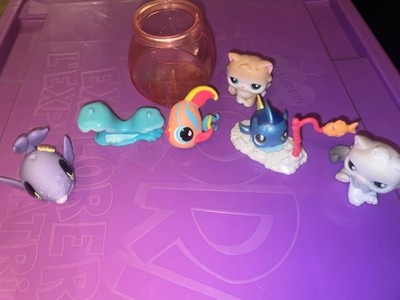 Hasbro Littlest Pet Shop Pet Pairs Fish and Persian Kitten 2007 LPS