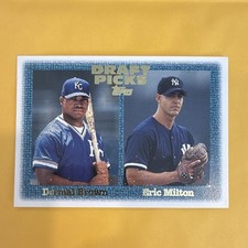 Topps Draft Picks 1997 Dee Brown Eric Milton #272 Rookie MLB Baseball Card. rookie card picture