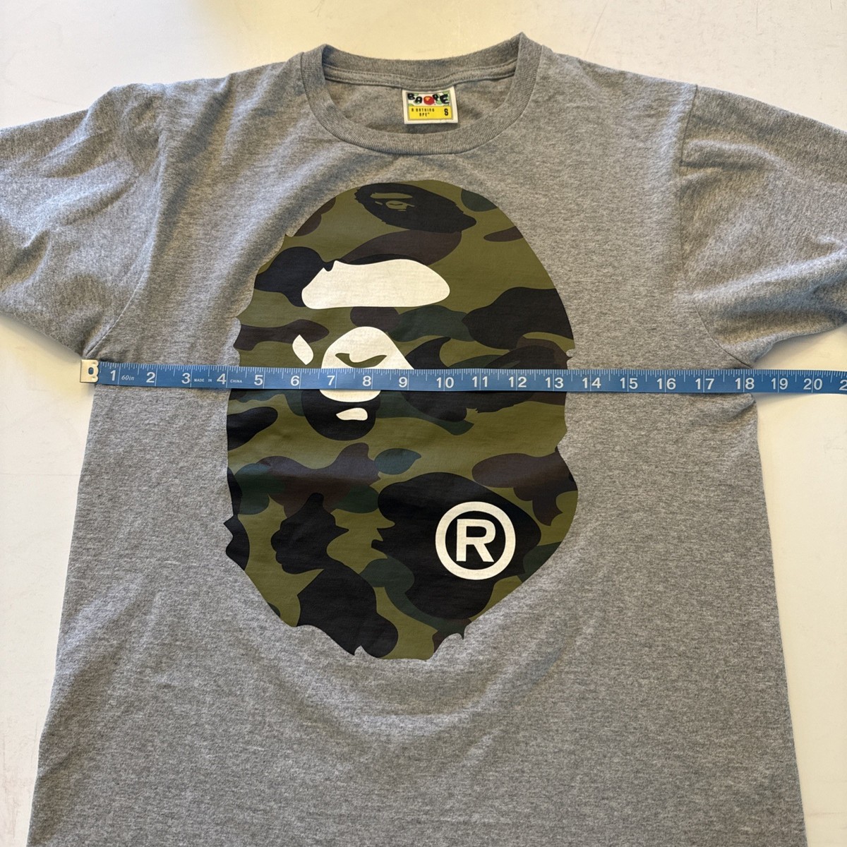 BAPE 1st Camo Big Ape Head Tee T-Shirt Men's Small Gray | eBay