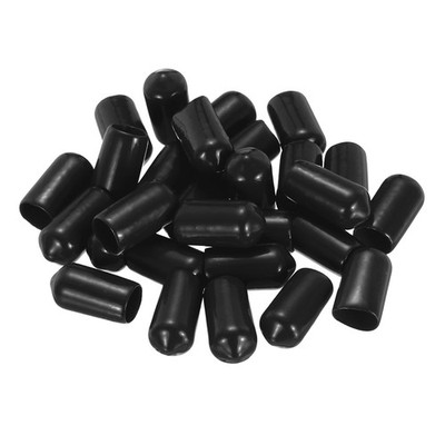 88Pcs Rubber End Caps 9.5mm(11/32'') ID Round Screw Thread Protectors Black