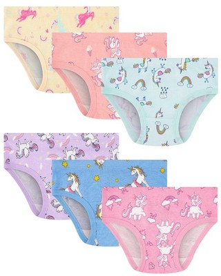 Girls Underwear Size 6 100% Cotton Toddler Panties 6T Stretch Briefs Kids Clo...