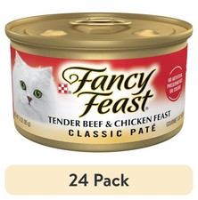 24 pack Classic Pate Kitten Food Wet Cat Food Tender Beef & Chicken 3 oz Can 6.90 per gallon