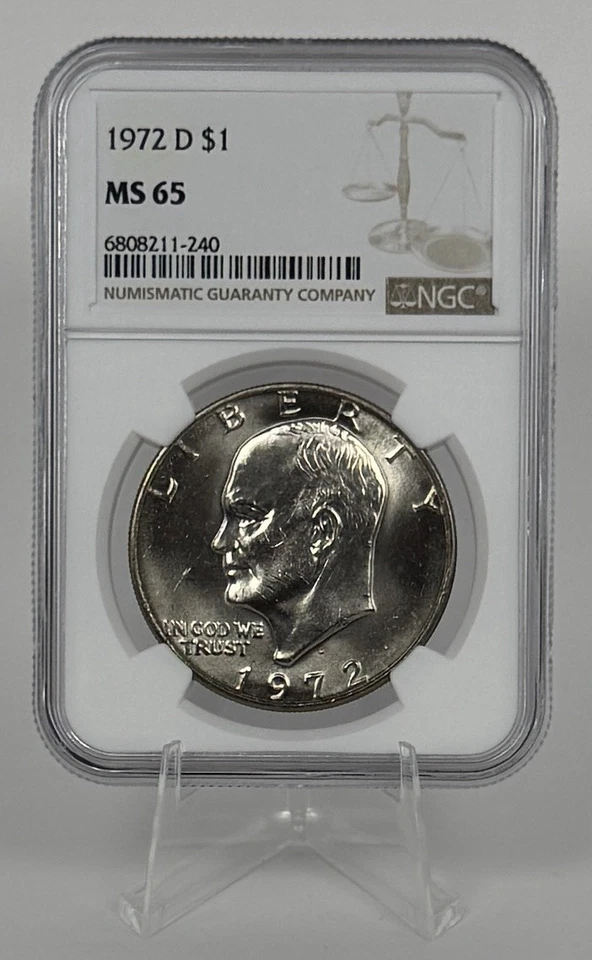 1972-D Ike Dollar MS65 NGC Eisenhower Dollar DDO DDR RPM Errors - Image 3 of 4
