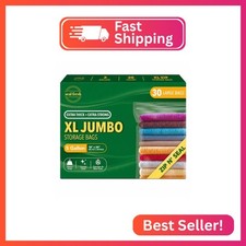 Seal Fresh 5 Gallon Large Plastic Storage Bags 18" x 24" 30 Count Reusable