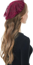 Catholic Church Veil Chapel Cap Mantilla Small Circular Round Lace Head Coveri