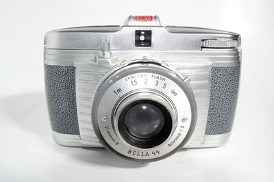Bilora Bella 44 -1 Sucherkamera für Rollfilm 127 Format 4x4cm Modell 1959 vintag