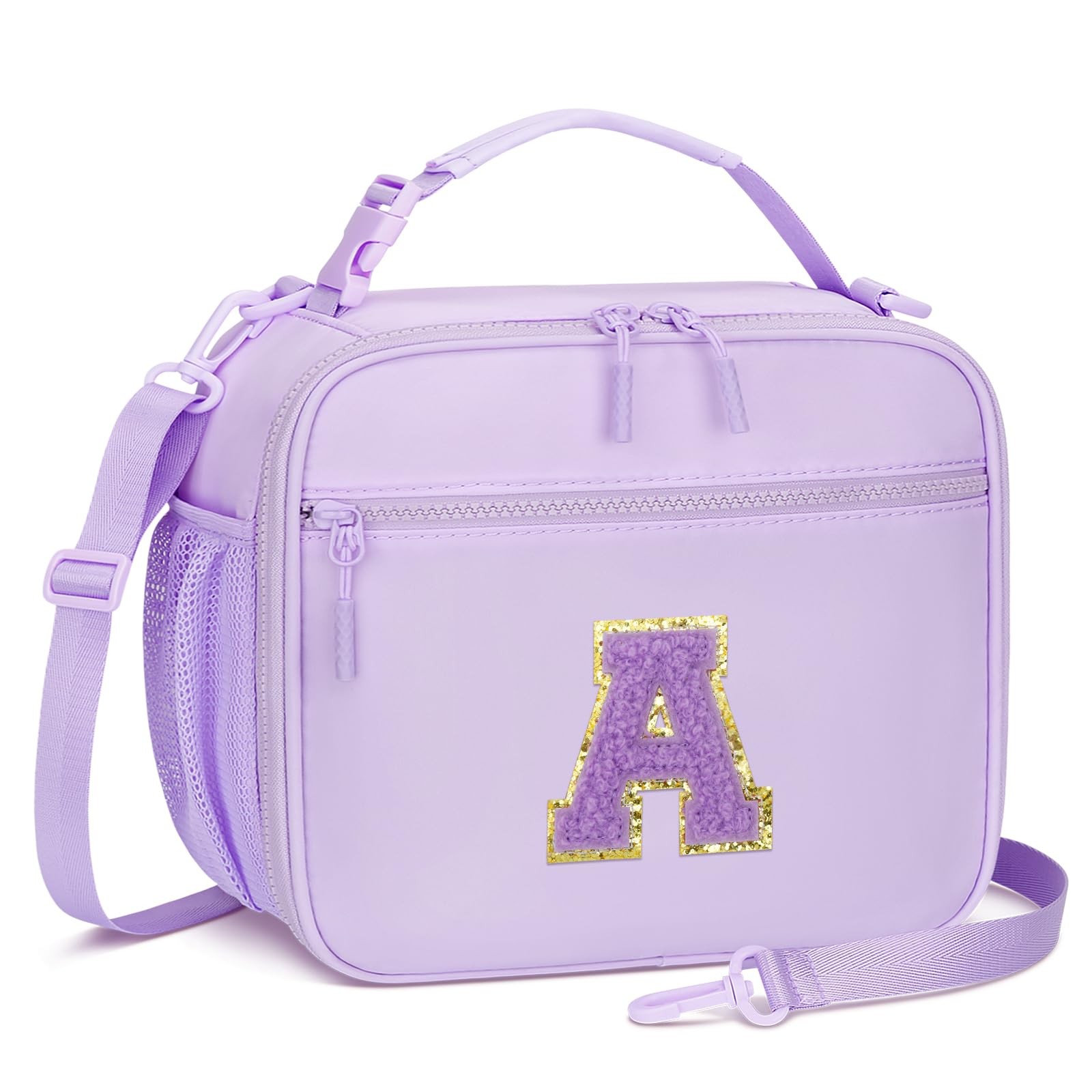Kids Initial Lunch Bag, Reusable Insulated Lunch Box for Girls Toddlers, Back...
