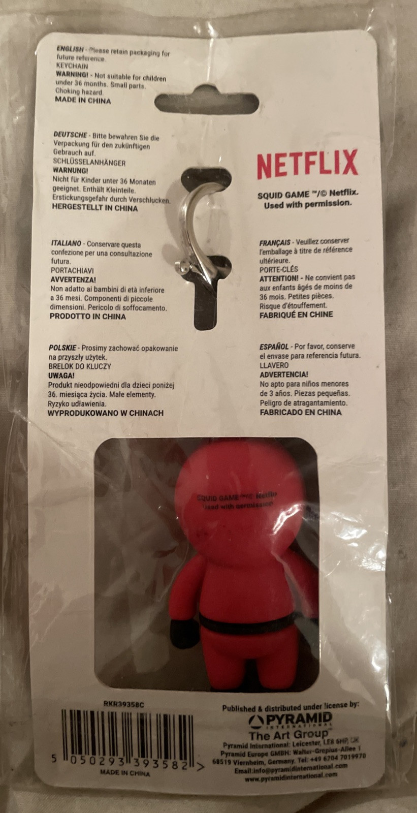Pyramid International Squid Game 3D Rubber Keychain Triangle Guard - NEW image 2