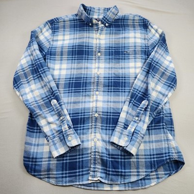 Vineyard Vines Tucker Shirt Linen Plaid Button Down Long Sleeve Slim Fit XL