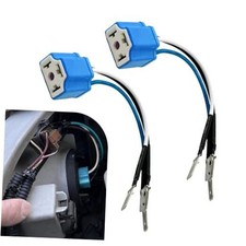 2PCS H4 HB2 9003 Wiring Harness Headlight Socket, 16AWG Headlight blue