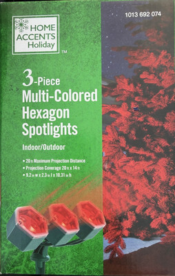 Home Accents 3-Piece Multi-Colored Hexagon Spotlights