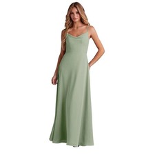 Azazie Daenerys Maxi Dress Women A6 Dusty Sage Bridesmaid NWT
