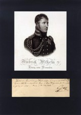 PRUSSIAN KING Frederick William III autograph, document signed & mounted