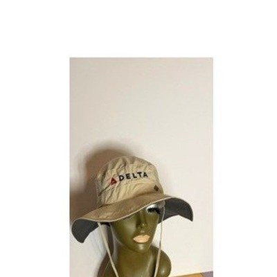Delta Airlines  Booney Sun Hat Tan Mesh Bucket Hat Adjustable