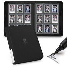 Toploader Binder,9 Pocket with 324 Card Slots for 3" x 4" Rigid Cards,PU Card...