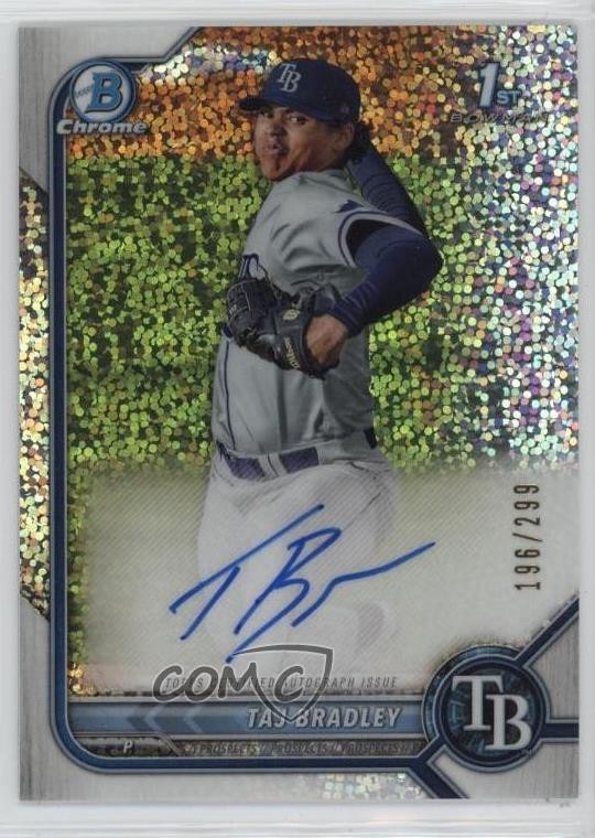 2022 Bowman Chrome Prospect Speckle Refractor 196/299 Taj Bradley #CPA-TB Auto